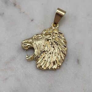 Gold Lion Head Pendant